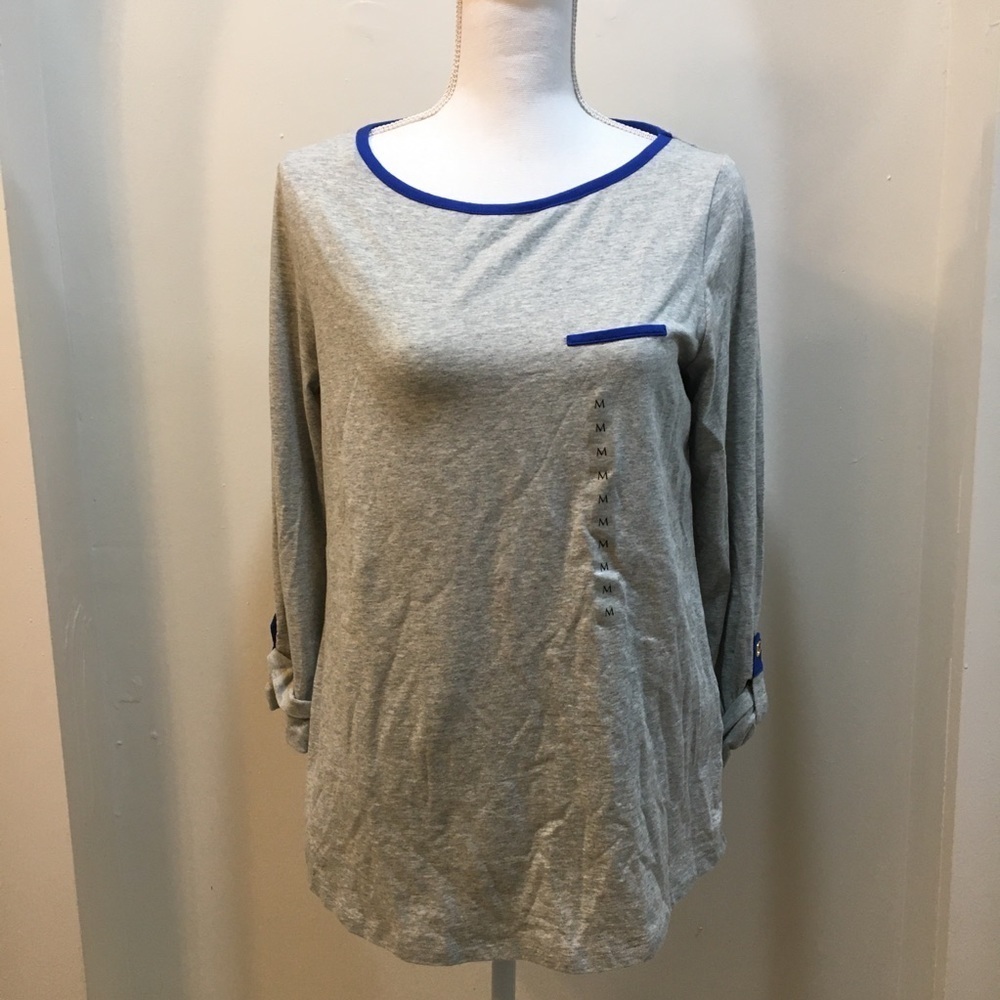 NWT Jones New York Gray Long Sleeve Shirt